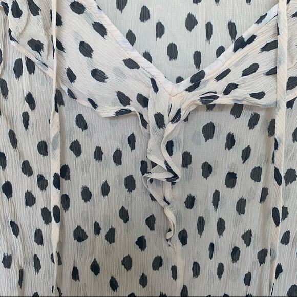 kate spade silk long sleeve polka dot blouse size 2 - Picture 4 of 11